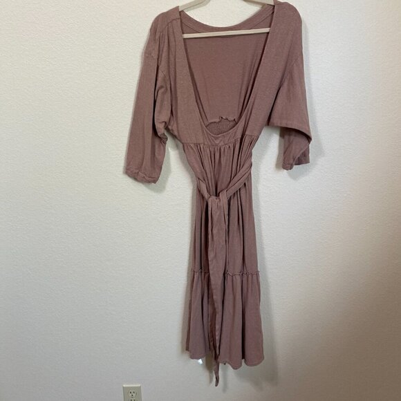 Free People Beach Garcia Midi Dress Low Scoop Back Pink Size Small Mauve… - Picture 8 of 11